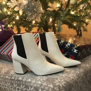 White Milkway Pointed Toe Booties